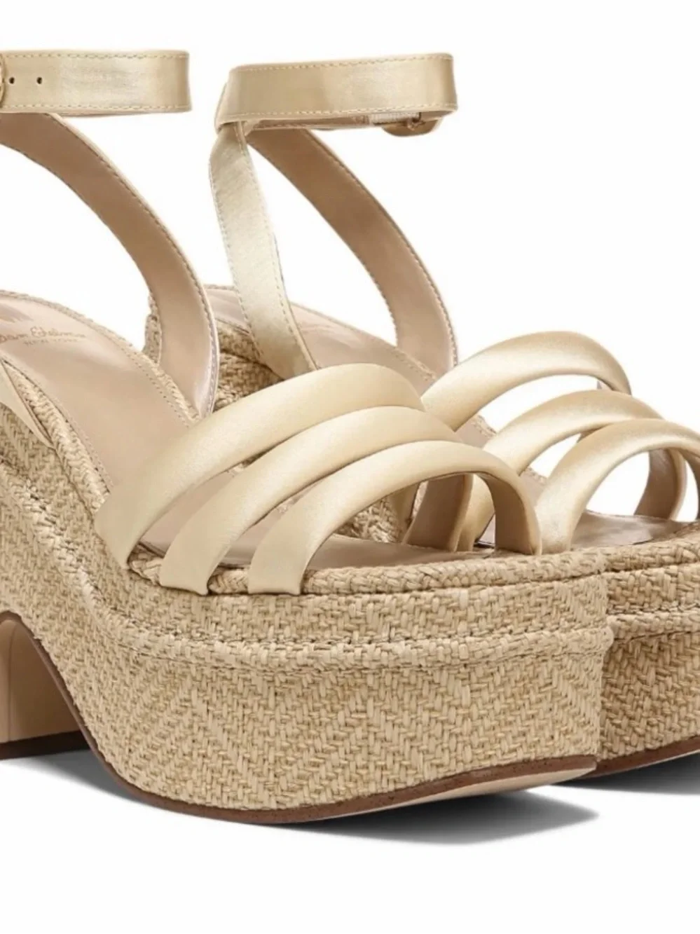 Sam Edelman Metallic Gold Platform Sandals with Ankle Strap